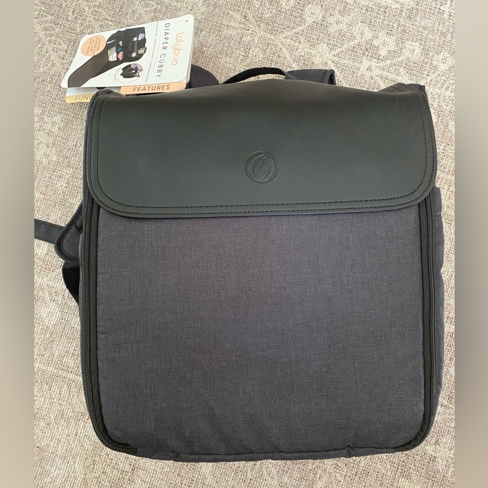 Lulyboo Black Diaper Convertible Backpack Cubby